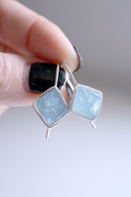 Arracades de plata amb Aiguamarines en brut.