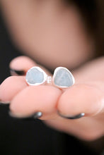 Arracades de plata amb Aiguamarines en brut.