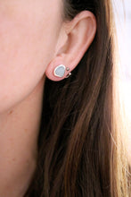 Arracades de plata amb Aiguamarines en brut.