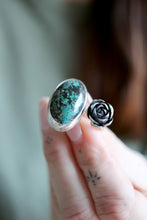 Anell de plata amb Turquesa i Suculenta.