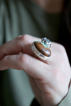 Anell de plata amb Turquesa i Suculenta.