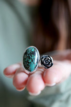 Anell de plata amb Turquesa i Suculenta.