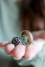 Anell de plata amb Turquesa i Suculenta.