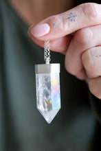 Fluorite crystal necklace.