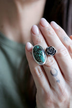 Anell de plata amb Turquesa i Suculenta.