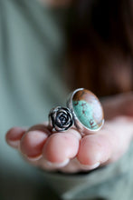 Anell de plata amb Turquesa i Suculenta.