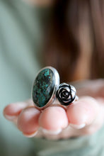 Anell de plata amb Turquesa i Suculenta.