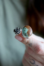 Anell de plata amb Turquesa i Suculenta.