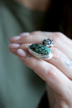 Anell de plata amb Turquesa i Suculenta.