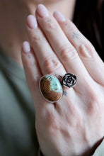 Anell de plata amb Turquesa i Suculenta.