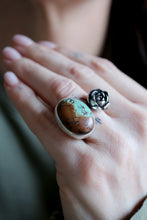 Anell de plata amb Turquesa i Suculenta.