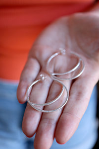 Arracades Lluna de plata mitjanes.