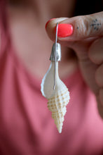 Arracades de plata amb cargoles naturals.