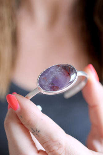Braçalet de plata amb Ametista natural.