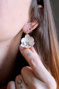 Arracades Orquídia de plata.