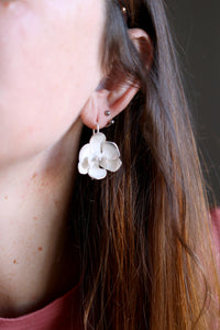 Arracades Orquídia de plata.