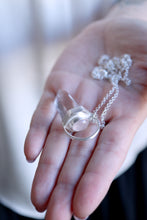 Penjoll de plata amb cristall de Quars i Quars Rosa.