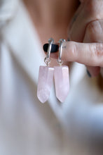 Arracades de plata amb Quars Rosa.