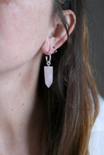 Arracades de plata amb Quars Rosa.