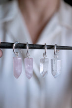 Arracades de plata amb Quars transparent.
