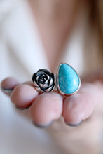 Anell de plata amb Turquesa i Suculenta.