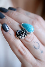 Anell de plata amb Turquesa i Suculenta.