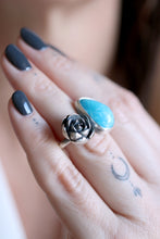 Anell de plata amb Turquesa i Suculenta.