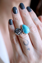 Anell de plata amb Turquesa i Suculenta.