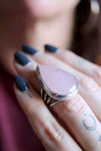 Anell de plata amb Quars Rosa.