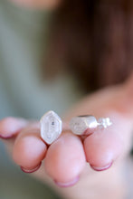 Arracades de plata amb Diamant Herkimer.