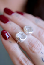 Anell de plata doble amb Diamant Herkimer. (Talla 13)