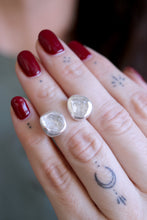 Anell de plata doble amb Diamant Herkimer. (Talla 13)