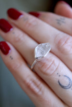 Anell de plata amb Diamant Herkimer. (Talla 15)