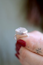 Anell de plata amb Diamant Herkimer. (Talla 11)