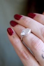 Anell de plata amb Diamant Herkimer. (Talla 11)