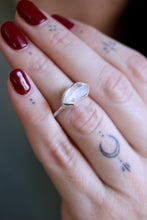 Anell de plata amb Diamant Herkimer. (Talla 14)