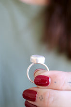 Anell de plata amb Diamant Herkimer. (Talla 14)