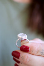 Anell de plata amb Diamant Herkimer. (Talla 14)