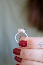 Anell de plata amb Diamant Herkimer. (Talla 12)