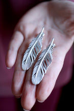 Arracades mitjanes de plomes de plata.