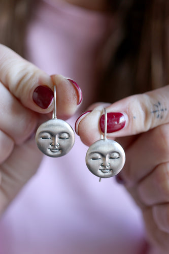 Arracades Lluna plena de plata.