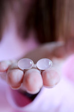 Arracades de botó de Quars Rosa.