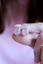 Arracades de botó de Quars Rosa.