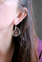 Arracades de plata amb Ammonit.