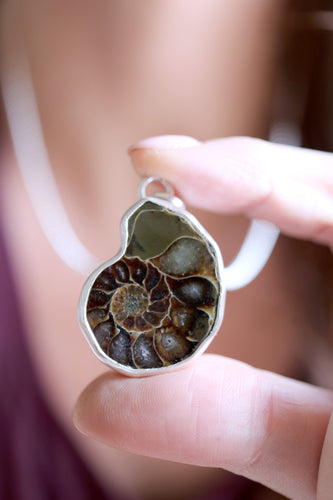Penjoll de plata amb Ammonit.