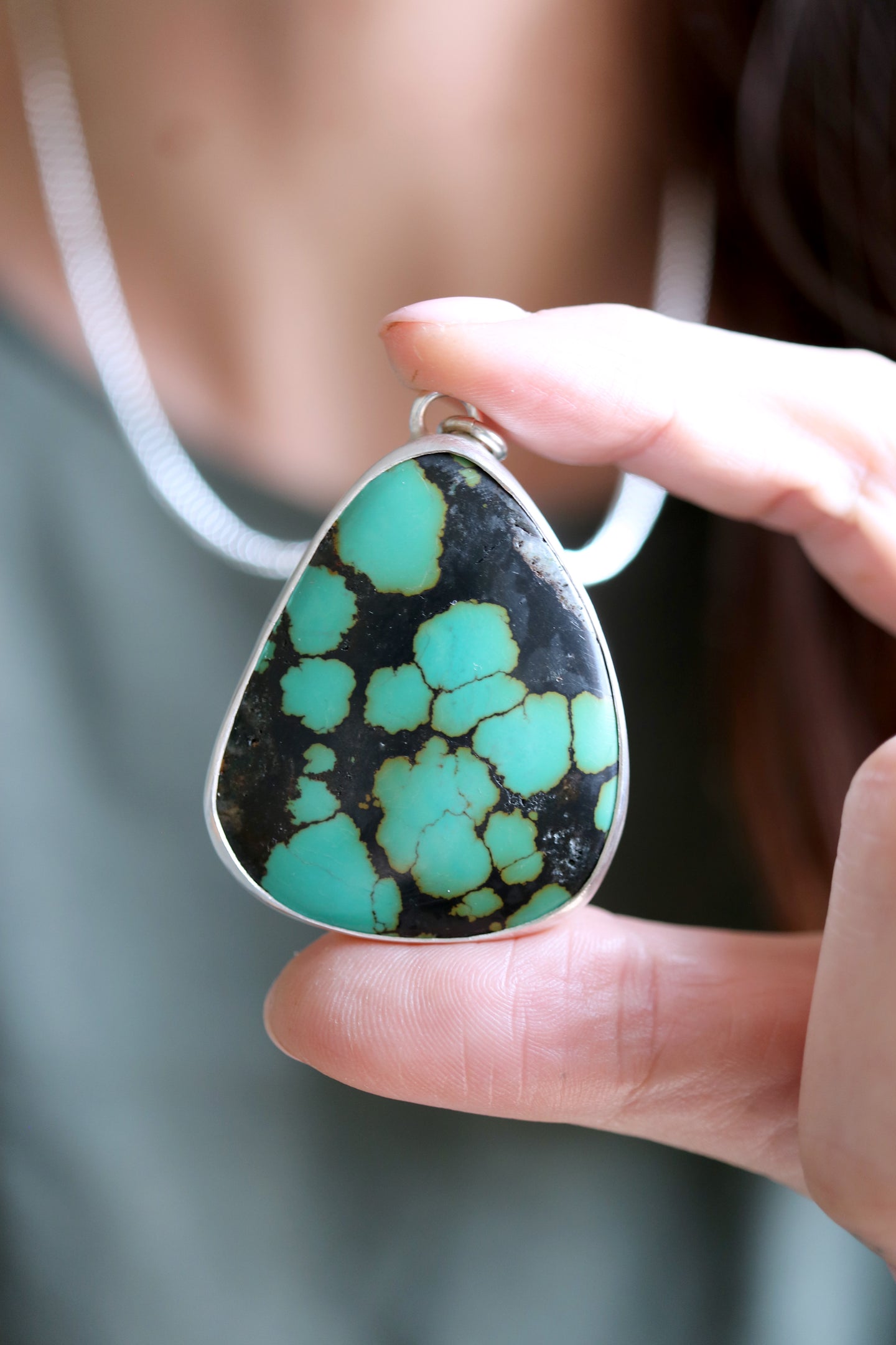 Penjoll de plata amb Turquesa natural.