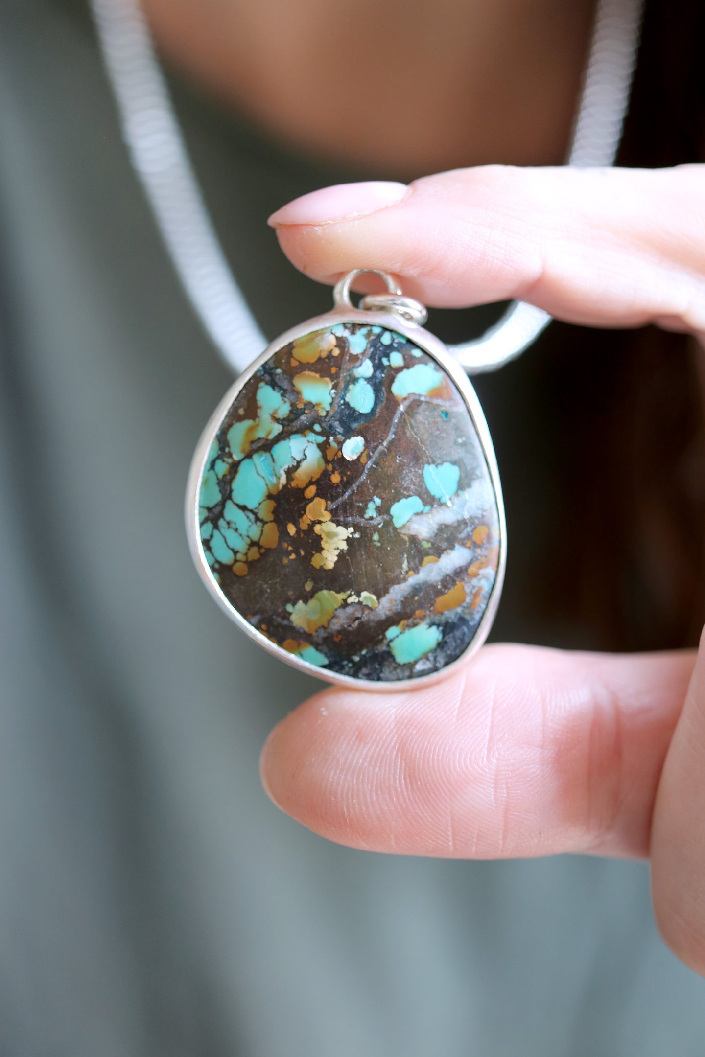 Penjoll de plata amb Turquesa natural.