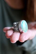 Anell de ploma de plata amb Turquesa natural.