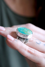 Anell de ploma de plata amb Turquesa natural.