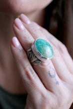 Anell de ploma de plata amb Turquesa natural.